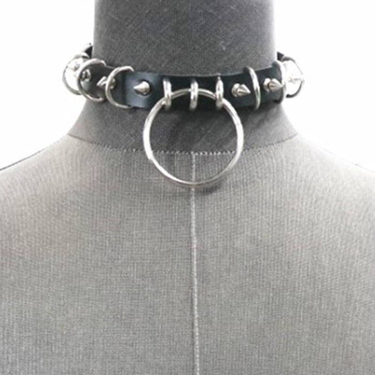Collier ras-de-cou ajustable Punk Sexy Rivets