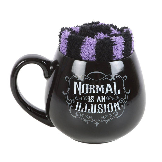 Ensemble de mugs et chaussettes Gothic Normal is an Illusion