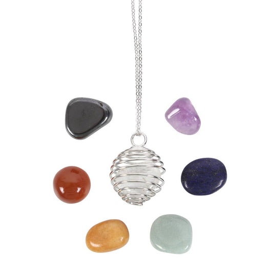 Kit de collier de guérison en cristal avec pierres précieuses Chakra