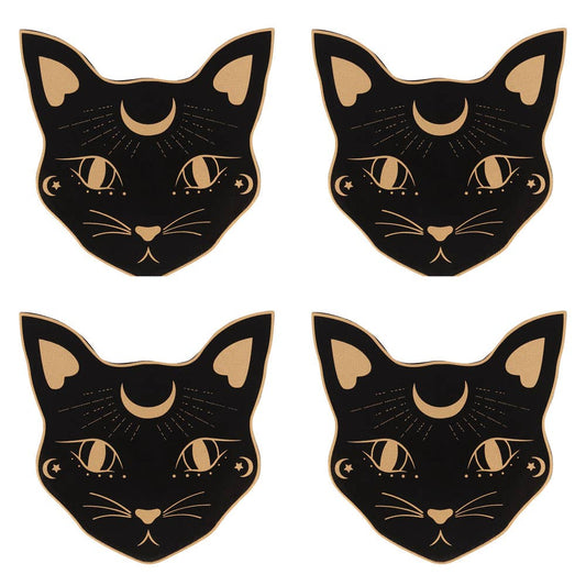 Ensemble de dessous de verre Mystic Mog Cat
