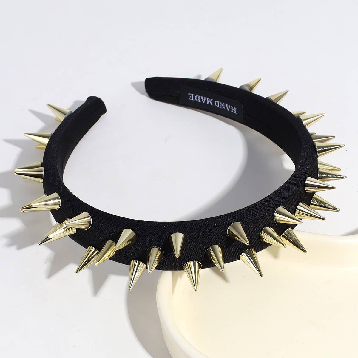 Bandeau punk personnalité rivet fait main bandeau noir