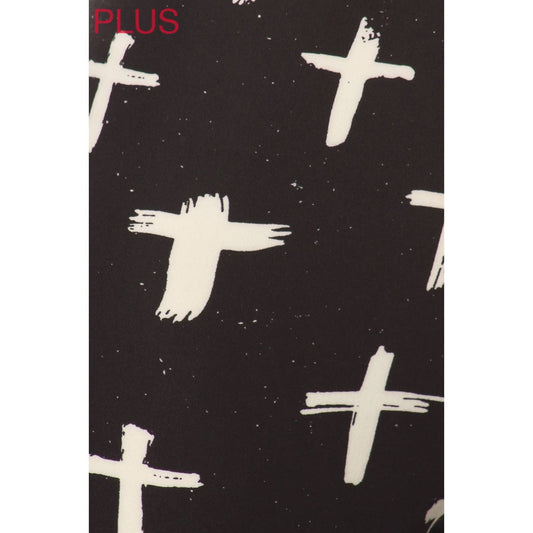 Legging capri taille haute - croix blanche / grande taille