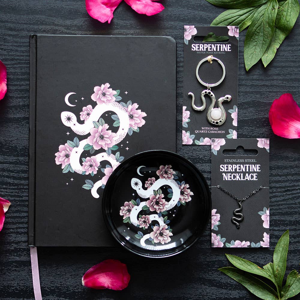 Collier avec pendentif en forme de serpent noir