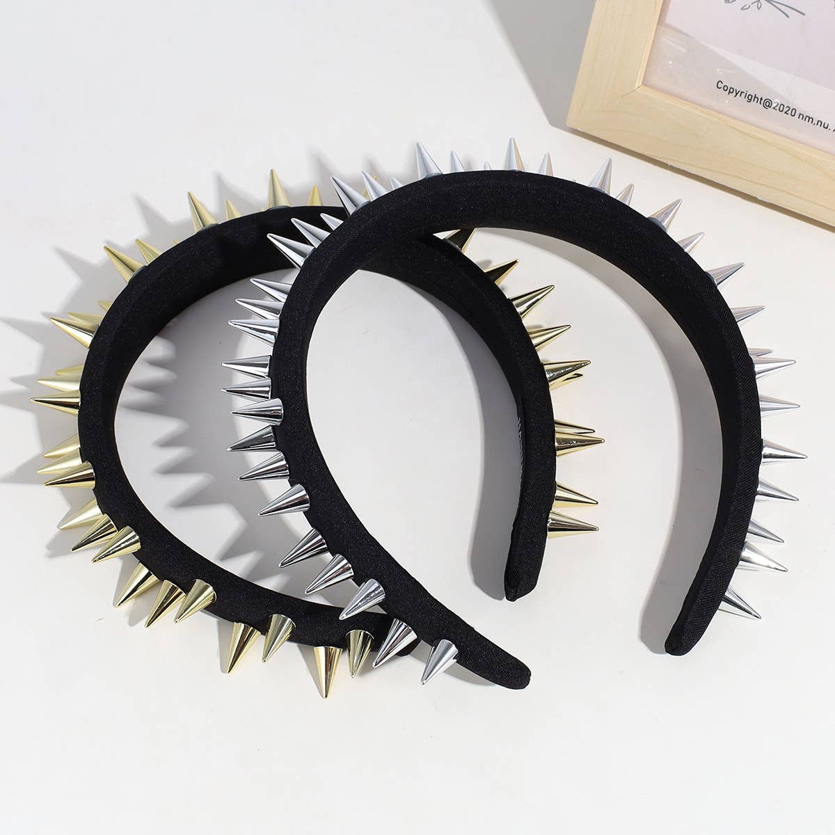 Bandeau punk personnalité rivet fait main bandeau noir