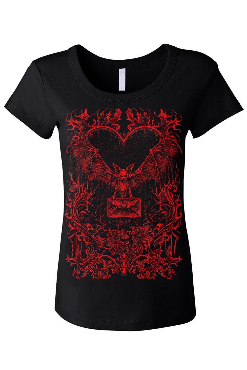 T-shirt Encolure dégagée Chauve-souris romantique