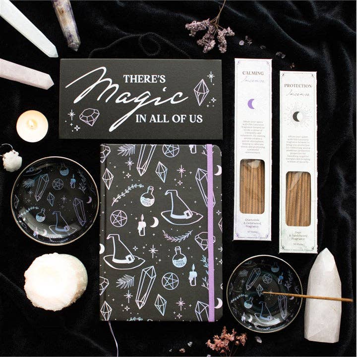 Plat à bijoux en cristal à imprimé sorcière