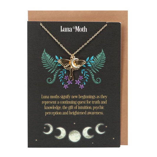 Collier Luna Moth sur carte de vœux