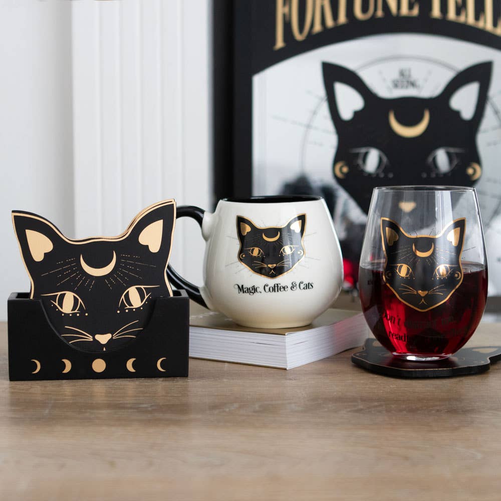 Ensemble de dessous de verre Mystic Mog Cat