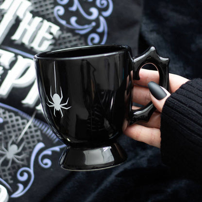 Tasse à thé gothique Halloween Black Spider