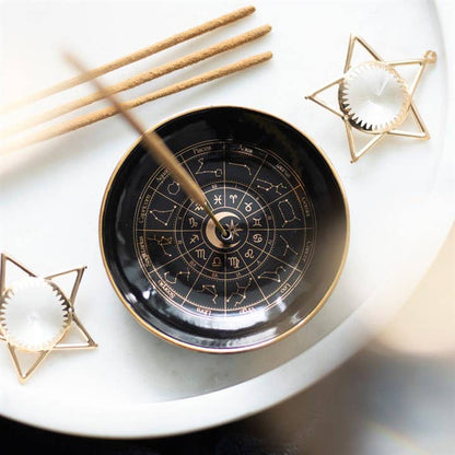 Assiette porte-encens Astrology Wheel