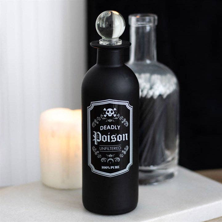 Bouteille de potion de poison mortel en verre décoratif
