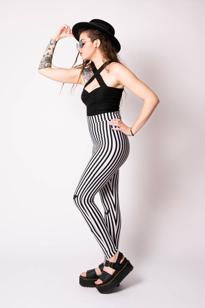 Legging - Sweet Sweet Bats à rayures noires/blanches