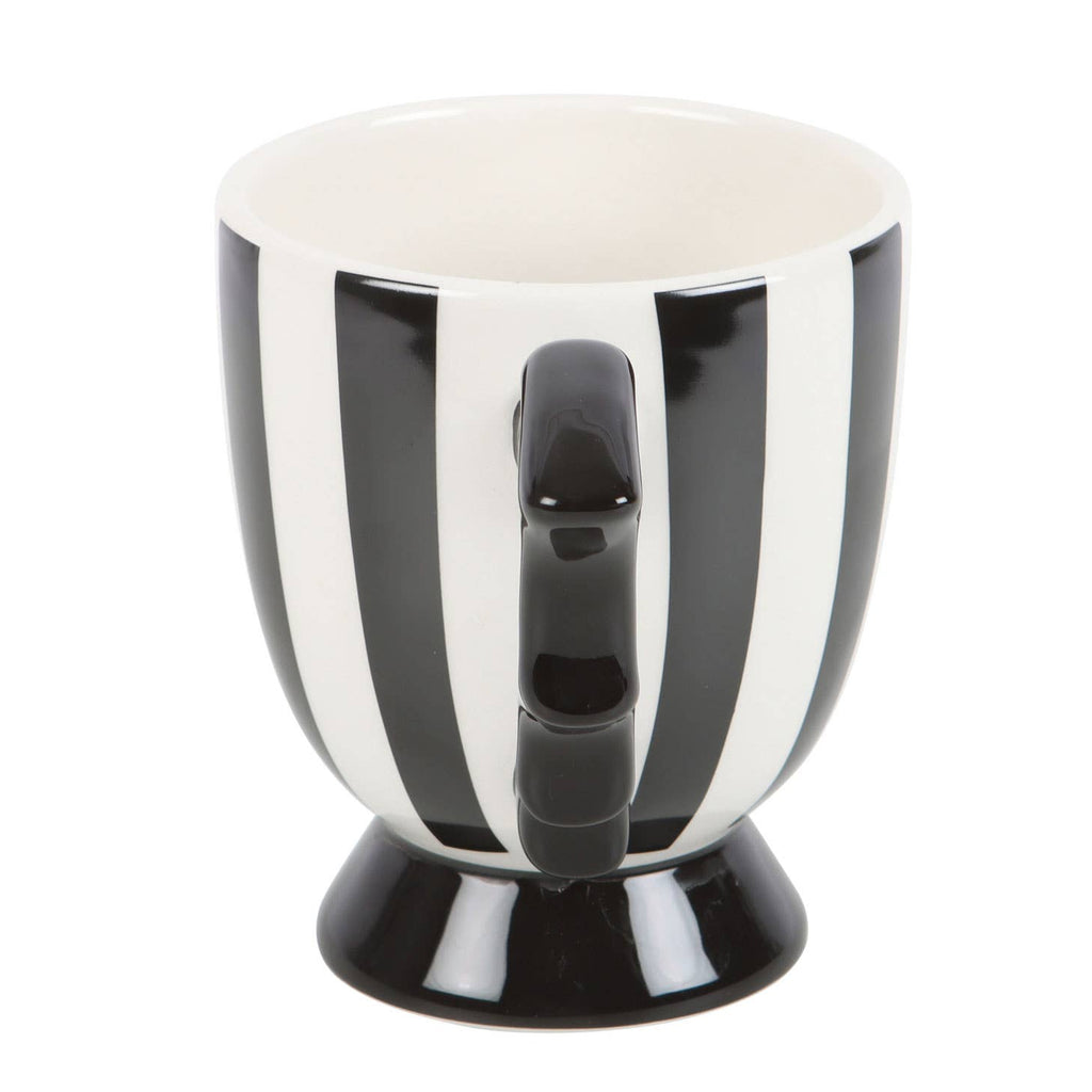 Tasse de thé d'Halloween à ailes de chauve-souris rayées gothiques