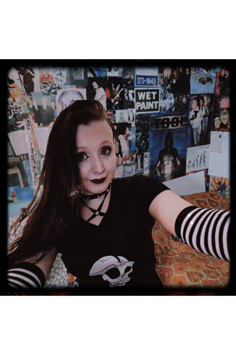 Manchettes à rayures Emo [noir/blanc]