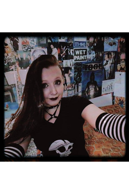 Manchettes à rayures Emo [noir/blanc]