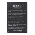 Panneau métallique Witch's House Rules