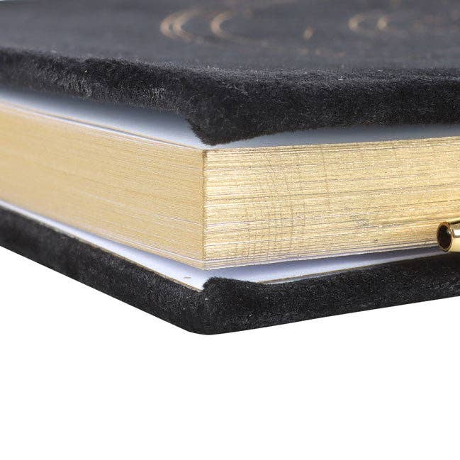 Journal Astrology Wheel avec stylo en obsidienne noire