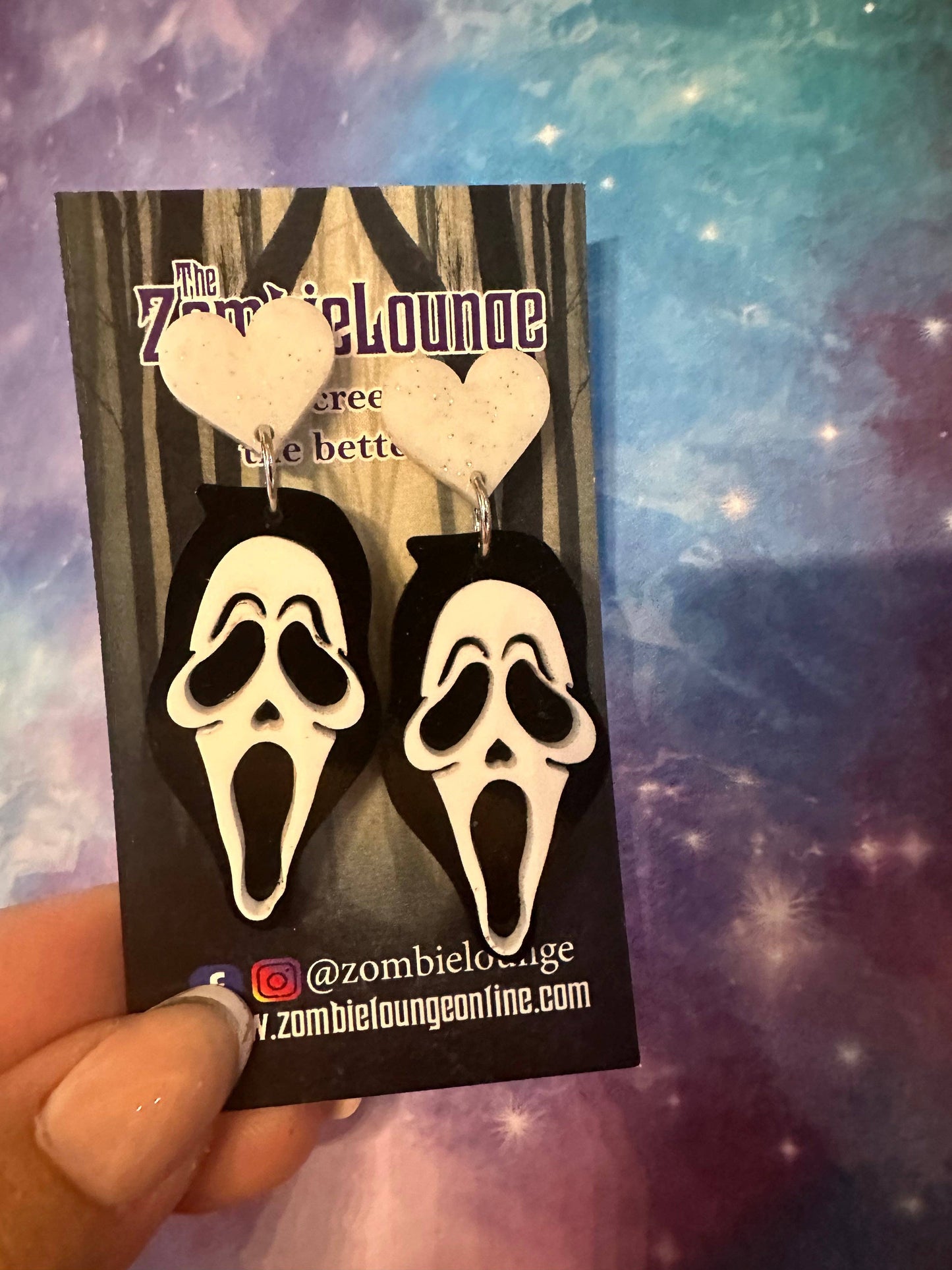 Boucles d'oreilles masque fantôme