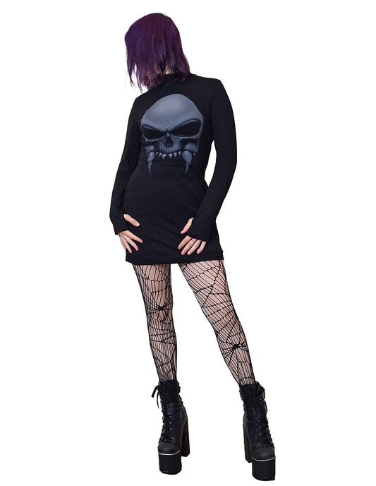Mini-robe à imprimé Necessary Evil Athena Vampire Skull