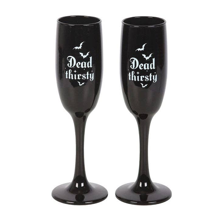 Ensemble de 2 flûtes à champagne gothiques Dead Thirsty