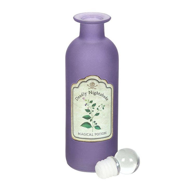 Bouteille de potion gothique décorative en verre de Belladone Mortelle