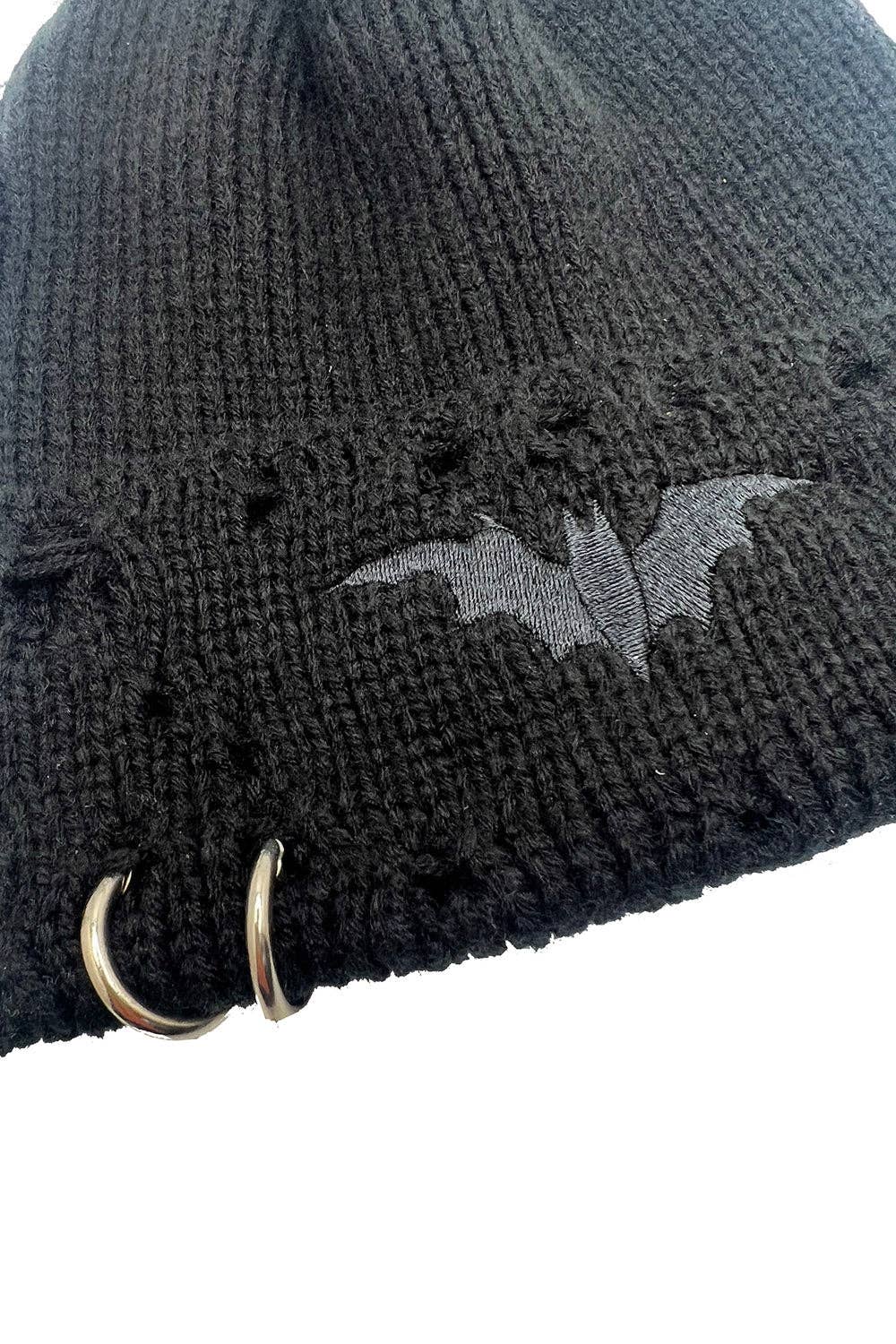 Bonnet Percé Délavé [Chauve-souris Noire]