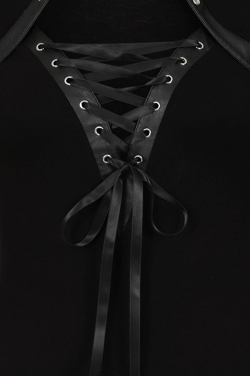 Haut plongeant à lacets à manches longues Necessary Evil Dione