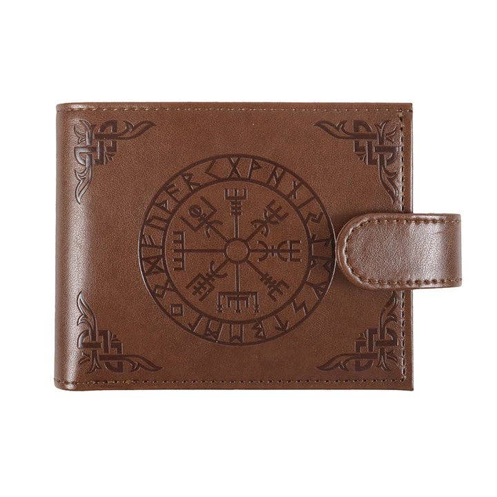 Portefeuille en simili cuir avec boussole viking