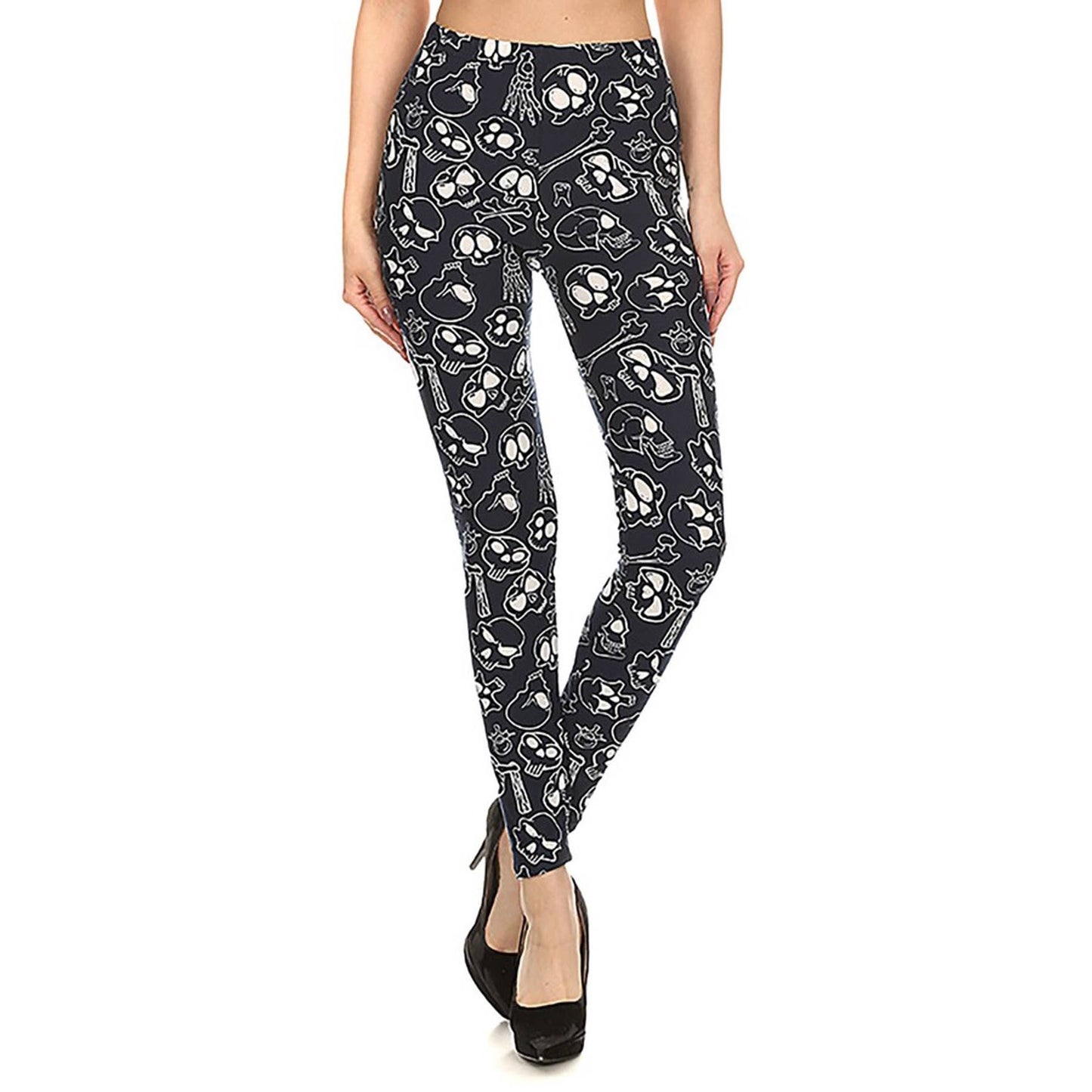 Legging doux taille haute - tete de mort