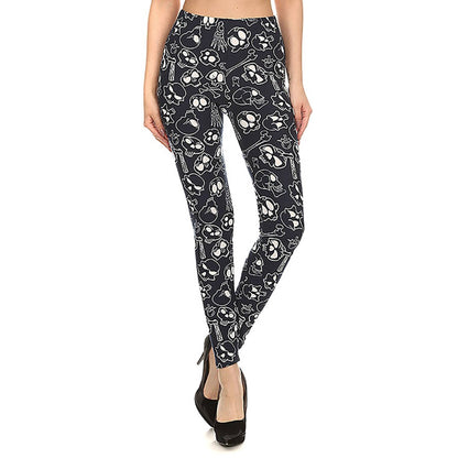 Legging doux taille haute - tete de mort