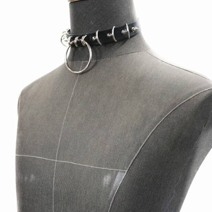 Collier ras-de-cou ajustable Punk Sexy Rivets