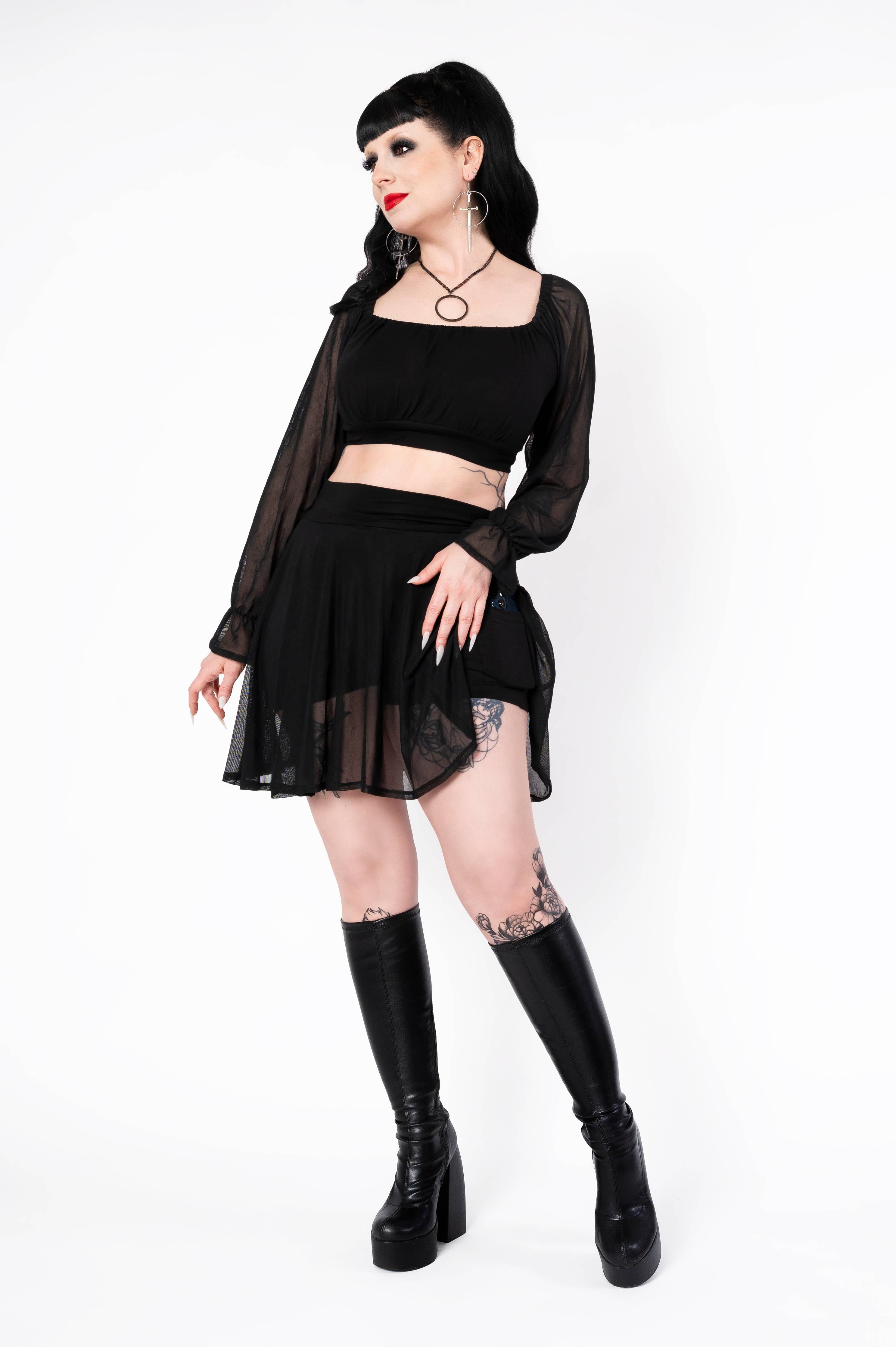 Jupe-short Why Bother (jupe avec short) - Maille noire