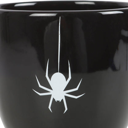 Tasse à thé gothique Halloween Black Spider