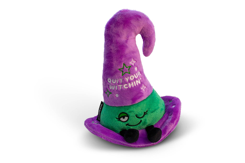 Chapeau de sorcière Quit Your Witchin en peluche, cadeau amusant et mignon