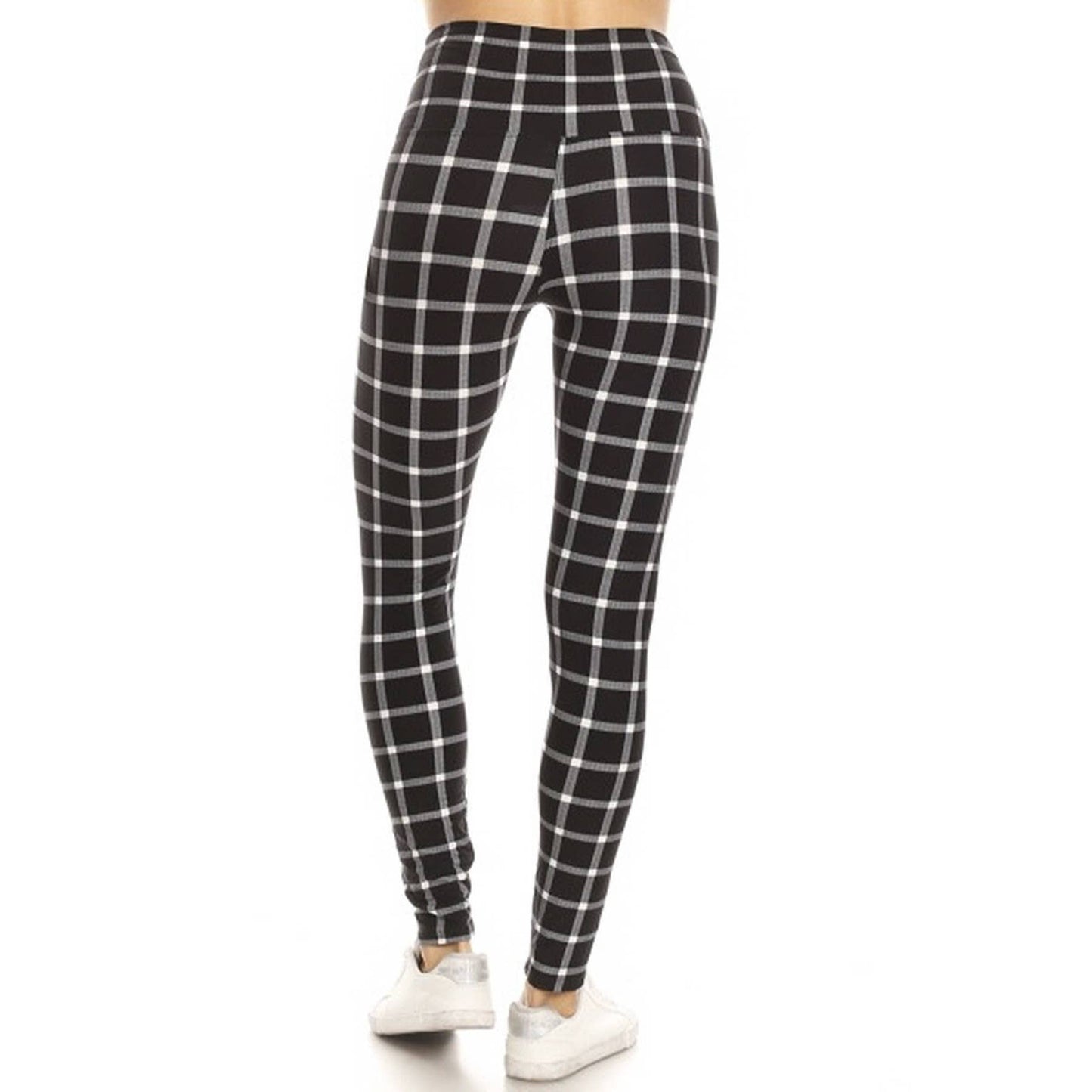 Legging taille haute- Carreau blanc