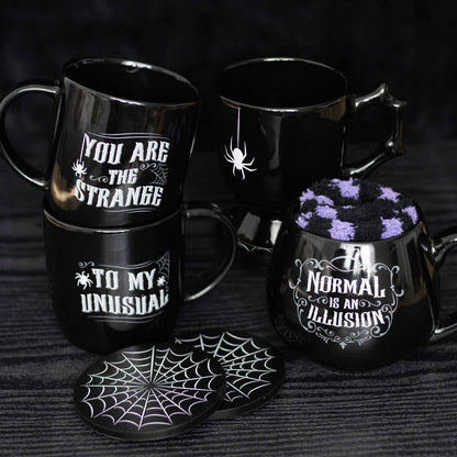 Tasse à thé gothique Halloween Black Spider