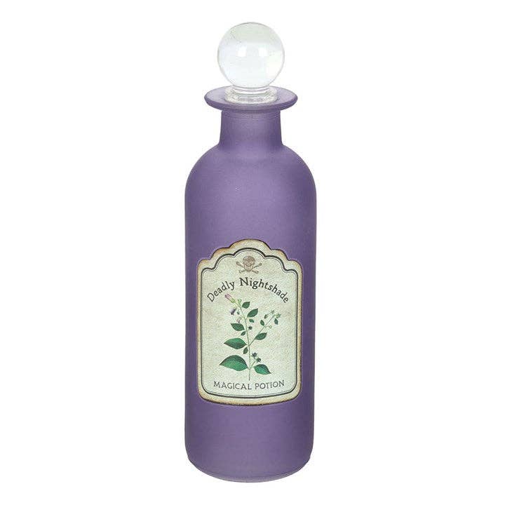 Bouteille de potion gothique décorative en verre de Belladone Mortelle