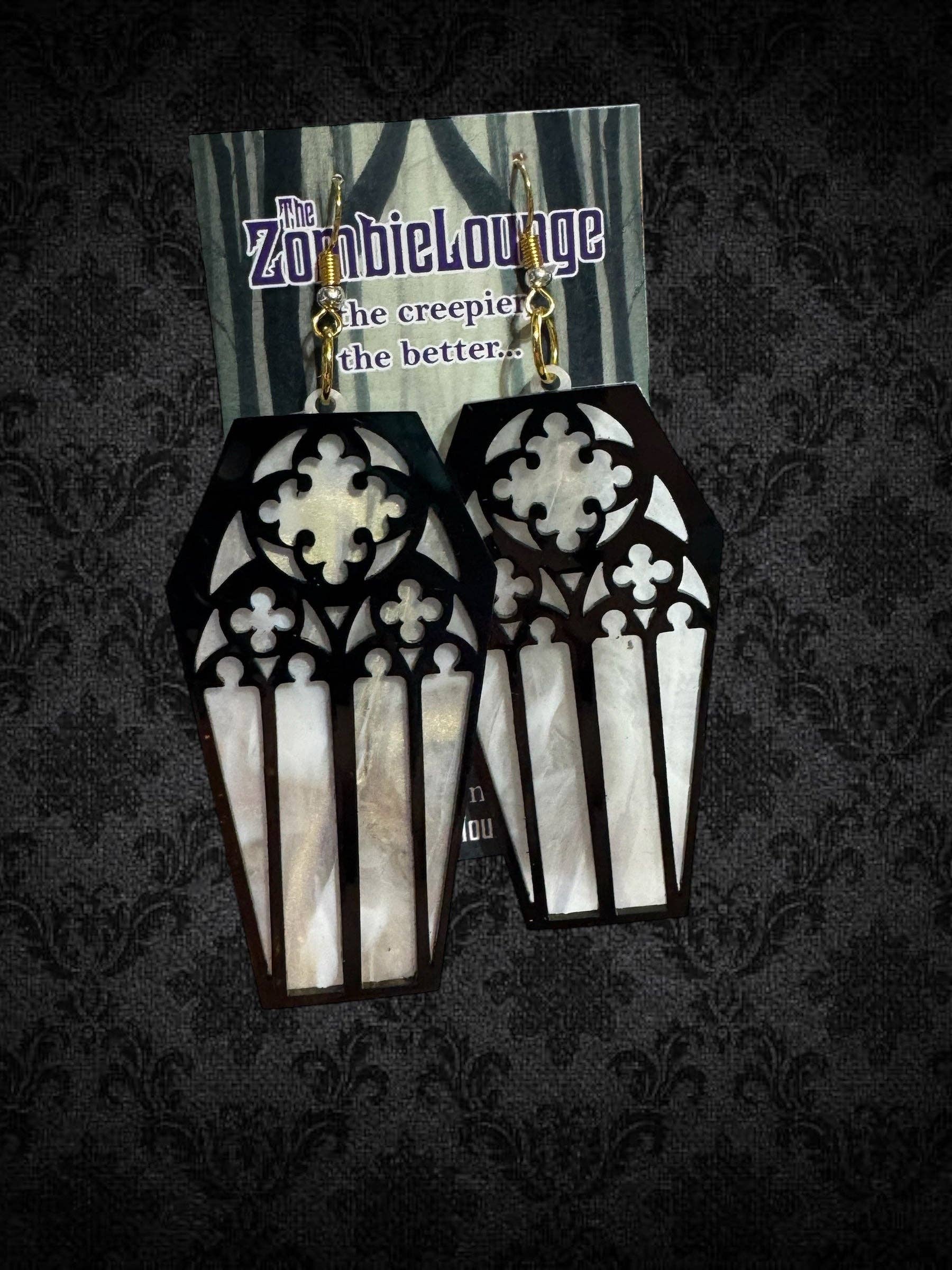Boucles d'oreilles cercueil gothique