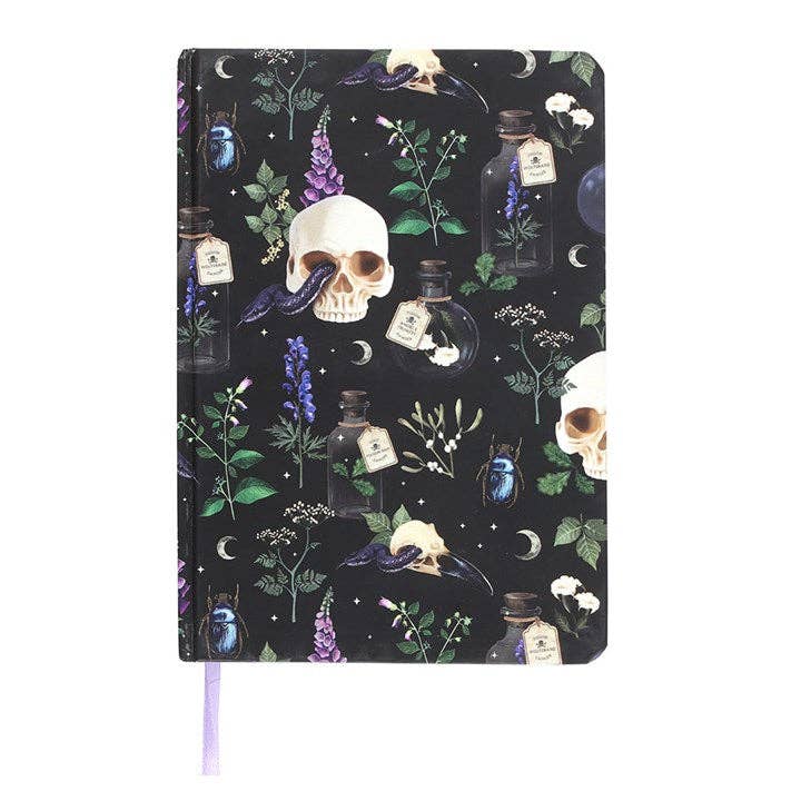 Carnet A5 à motif crâne gothique Venom & Vines