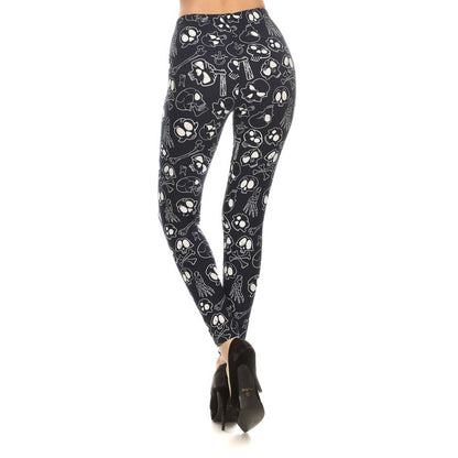 Legging doux taille haute - tete de mort