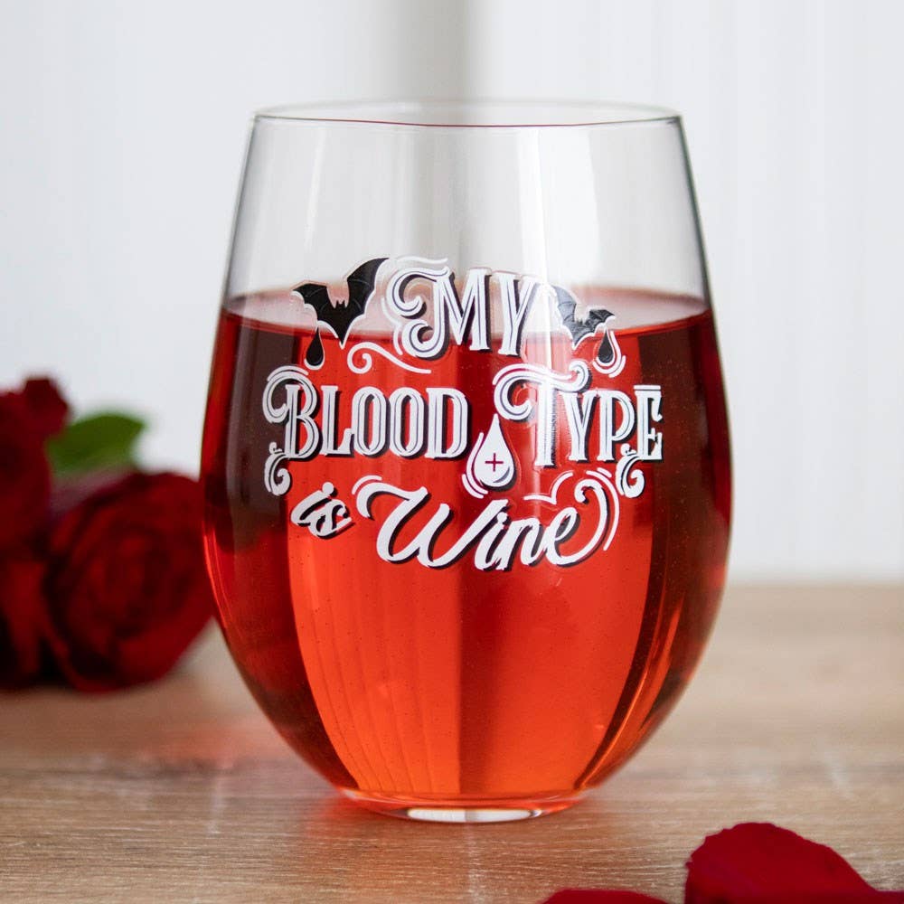 Verre à vin « My Blood Type is Wine Gothic Vampire »