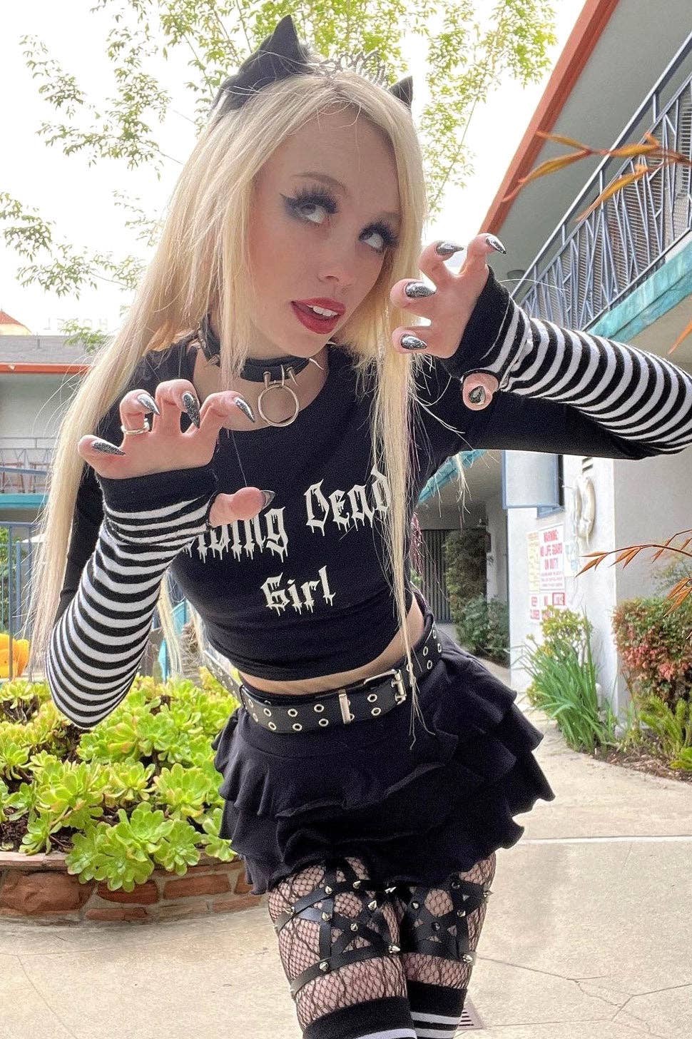 Manchettes à rayures Emo [noir/blanc]