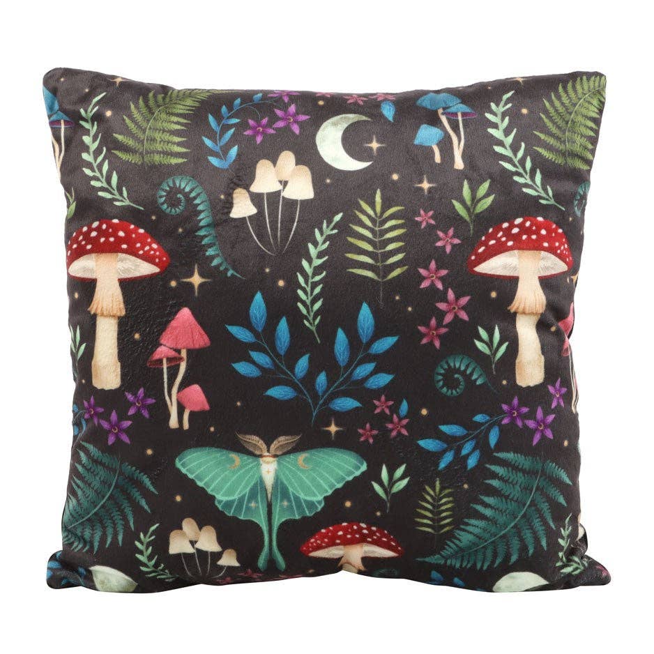 Coussin carré imprimé forêt foncée 35 cm