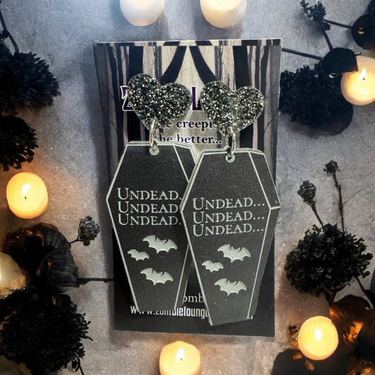 Boucles d'oreilles cercueil mort-vivant