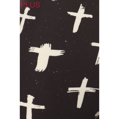 Legging capri taille haute - croix blanche / grande taille