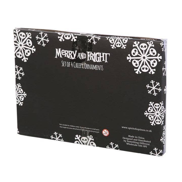 Ensemble de 4 décorations de Noël en forme de squelette en forme de pain d'épice