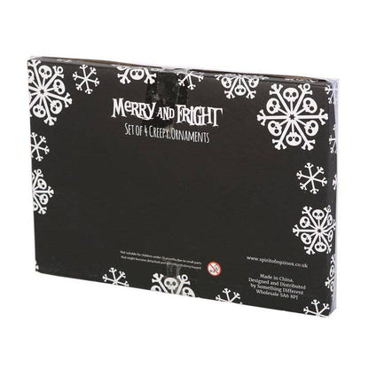 Ensemble de 4 décorations de Noël en forme de squelette en forme de pain d'épice