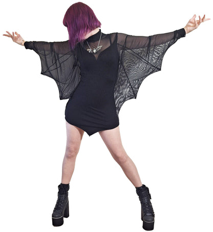 Robe Mini Cybele Necessary Evil avec Manches Effet Ailes de Chauve-souris