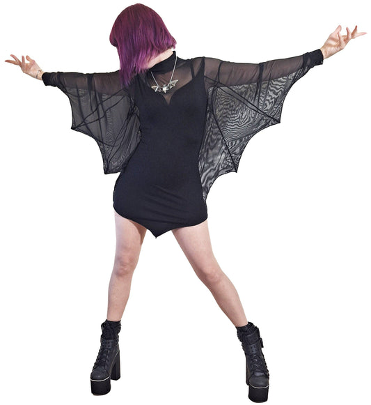 Robe Mini Cybele Necessary Evil avec Manches Effet Ailes de Chauve-souris