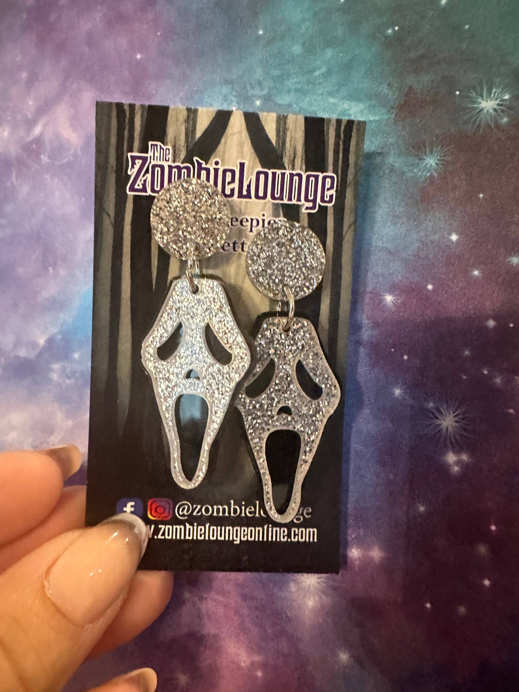 Boucles d'oreilles masque fantôme